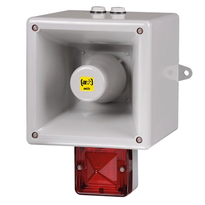Radio-controlled alarm siren for emergency evacuation on a construction site.